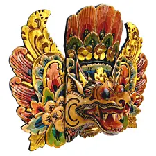 Balinese Mask Barong Singa Lion Topeng Hand carved wood Bali wall art sculpture