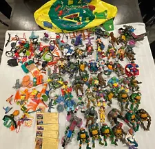 Vintage Lot Of 43 TMNT Teenage Mutant Ninja Turtles Figures & Accessories