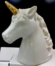 Vtg 8” Unicorn White & Gold horn