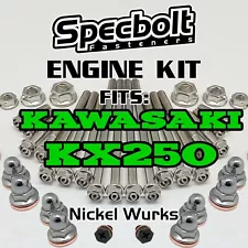 KX250 Engine Rebuild Bolt Kit for Kawasaki KX 250 Specbolt Nickel Wurks Ti Look