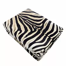 NO LEGS BURCHELL ZEBRA HIDE OTTOMAN | TAXIDERMY AFRICAN GENUINE ZEBRA HIDE