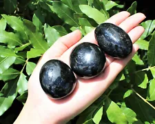 Black Tourmaline Palm Stone: MEDIUM, Black Tourmaline Hand Polished Pebble