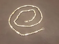 FINAL STORE CLOSING SALE: Men's Women's Platinum Bead Barrel Chain Necklace 22"