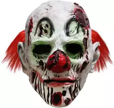 Halloween Red Haired Clown Mask, Scary Skull Helmet for Adult Cosplay