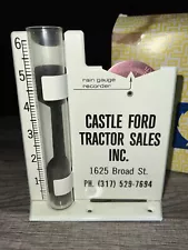 Vintage Marco Rain Gauge & Recorder Castle Ford Tractor Sales Indiana With Box