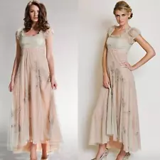 Nataya Vintage Inspired Downton Abbey Titanic Empire Waist Tulle Maxi Dress Med