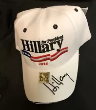 HILLARY PRESIDENT CLINTON CAMPAIGN HAT WHITE RED BLUE SIGNATURE DEMOCRAT New