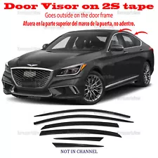 ⭐6pcs⭐ Window Door Visor Vent Shade Rain Guard OUTSIDE Genesis G80 2015-2020 (For: Genesis G80)