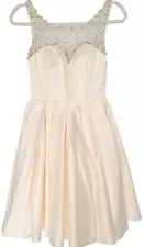 Sherri Hill Ivory Sheer Sweetheart Neck Embellished Dress Sleeveless Prom Sz 0