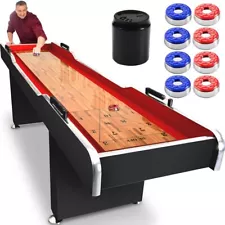 SereneLife 9 ft. Platinum Shuffleboard Table with Poly-coated Playing Surface