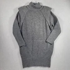 Gabrielle Union NY&C Dress Womens Large Bold Shoulder Knit Sweater Tunic Gray