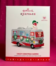 Hallmark 2016 Magic Cord Ornament~Crazy Christmas Camper~RV~Light & Sound~NRFB