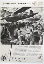 Vintage 1943 Aeronca L-3 Grasshopper Aircraft Print Ad