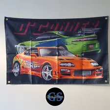 Fast And Furious JDM Garage Workshop Flag Banner Car Home Wall Hanging 3x2ft