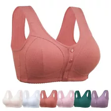 Bras for Older Women Comfortable Convenient Front Close Button Plus Size Bra