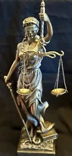 Blind Lady of Justice Statue Greek Goddess Themis Sculpture with Scales Lawyers