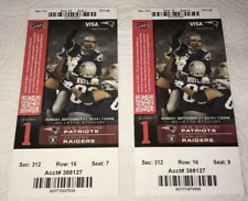 9/21/14 Oakland Raiders New England Patriots Ticket Stub Tom Brady Gronkowski TD