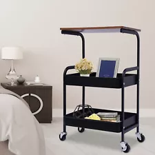 3 Tier Printer Cart Storage Shelf Office Home Rolling Computer Desk Laptop Table