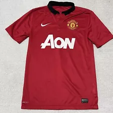 Vintage Manchester United FC 2013/2014 Home Jersey t Shirt Nike Mens S