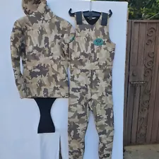 2 Piece Wetsuit Neoprene Spearfishing Scuba Diving Suit Hooded Camouflage