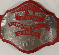 NWA Television Heavyweight Championship Belt Adult Size 2mm Brass Leather