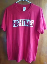 New ListingVtg 00s Y2K High Times Magazine T Shirt Sz LG Red Double Sided STAFF Stoner