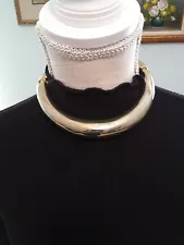 FINAL Sale! Vintage Gold Metal Chunky Choker Collar Necklace 80s