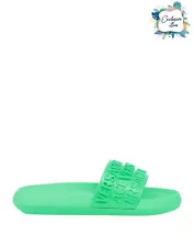 RRP€270 VERSACE Slide Sandals US8 UK7 EU41 Green Medusa Logo Made in Italy