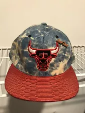 Just Don C Mitchell & Ness NBA Chicago Bulls Tye Dye Black Leather Hat