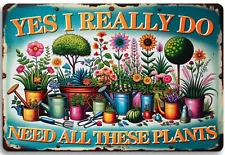 Colorful Vintage Metal Tin Sign for Plant Lovers and Gardening Enthusiasts - """