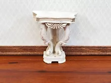 Dollhouse Console Hall Table French Style Aged White 1:12 Scale Furniture