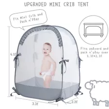 L Runnzer Crib Pack N Play Tent to Keep Baby In