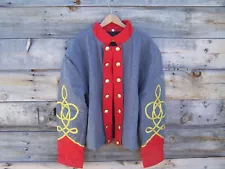 civil war confederate reenactor artillery shell jacket with 3 row braids 52