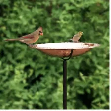 Pure Copper Hammered Bird Bath/Feeder 36 inch Iron Stand by Good Directions