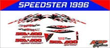 SeaDoo Speedster 1996 Red, Black & Grey Graphics / Decal Replacement Kit