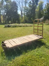 Railroad Antique Baggage/luggage Cart 7ft × 32in Platform W/steel Bumpers