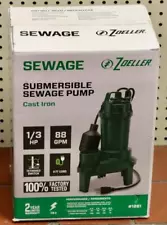 NEW - Zoeller 1261 1/3HP 88GPM Cast Iron Submersible Sewage Sump Pump