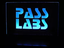 PASS LABS, WILSON AUDIO AND AUDIO RESEARCH ETCHED ACRYLIC LED SIGNS