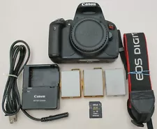 Canon EOS Rebel T4i 650D 18MP DSLR Body 3,909 Shutter Count 3 Batteries 16GB SD