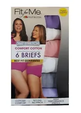 6 Pack Fruit of the Loom Fit for Me 360° Stretch Cotton Brief sz ~ 9