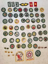 72 Vintage Girl Scout Patches Metal Pendants Memorabilia Fun Collection Lot