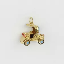 Vintage Italian 18k Yellow Gold Antique Car Charm or Pendant