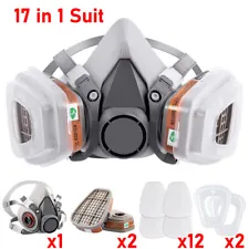 17 in 1 Half Face Gas Mask Facepiece Spray Painting Respirator Safety For 6200