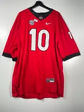 Nike Mens Jersey Shirt University Of Georgia #10 Jacob Eason Red Sz XXXL 27.5x35