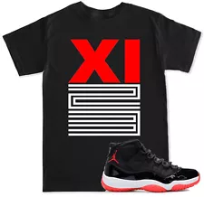 XI 23 Red T Shirt to match with Air Jordan 11 Retro 11 Bred Black Red OG shoes