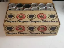 VINTAGE 1975 - 1979 NFL PITTSBURGH STEELERS FOOTBALL BEER CAN LOT + CASE EMPTY