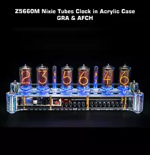 Nixie Tube Clock on Z5660M in Big Acrylic Case with Columns Slot Machine 12/24H