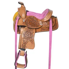 53SS 8 In Kids Youth Children Miniature Pony Saddle Leather Pleasure Western