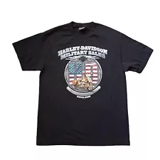 Harley Davidson T Shirt Mens Large Black Military Sales Overseas Tour 2013