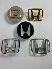 Lot of 5 Honda H Plastic Car Silver Gold Black Emblems